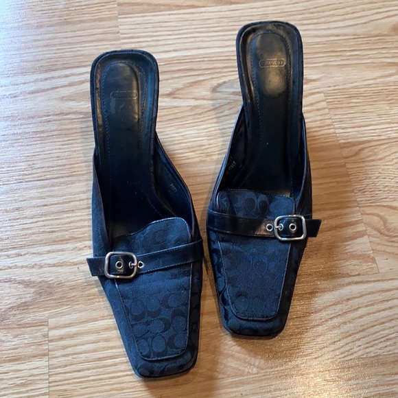 Coach Women’s Black Mules with Buckle Detail - Picture 2 of 3